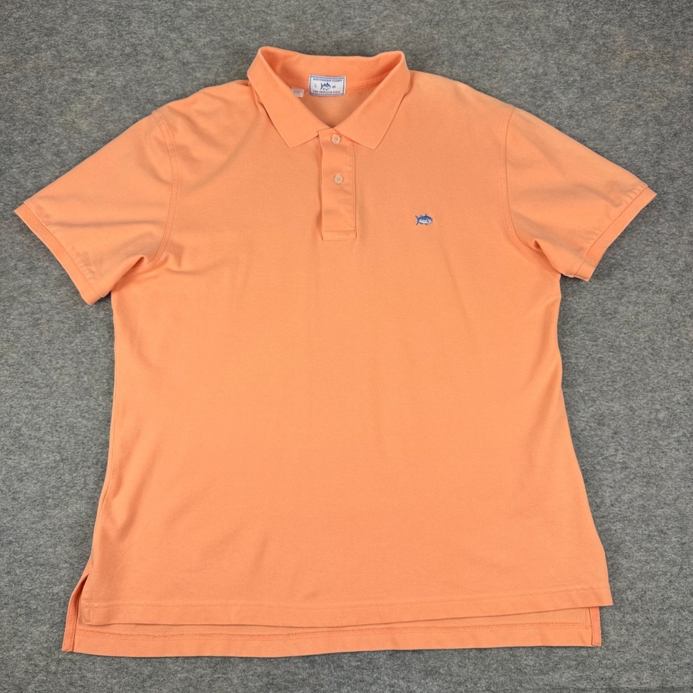 Southern Tide The Skipjack Polo Shirt Cotton Stretch Orange Mens Large L